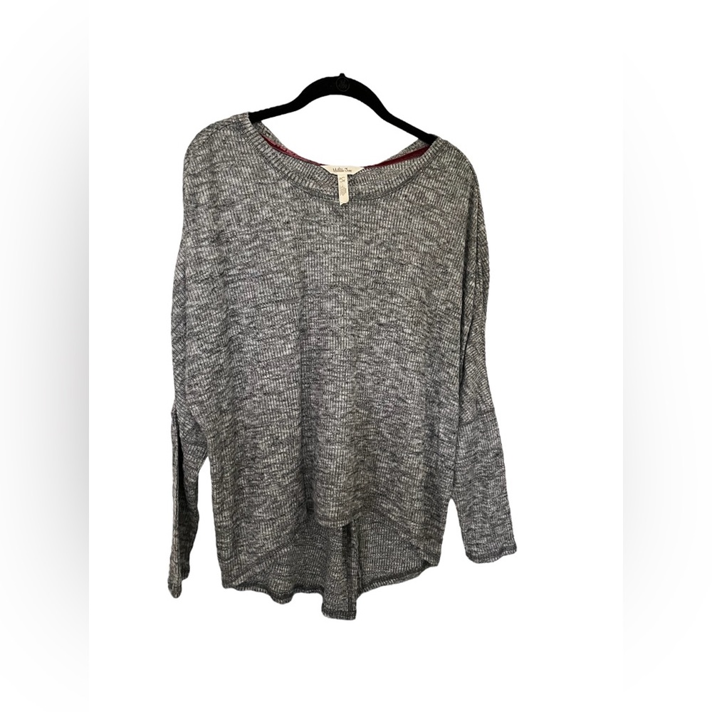 Matilda Jane Women’s Kaya Draped Back Tunic NWOT Gray Ribbed Knit Size Large - Picture 4 of 5